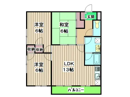 パラッツォ桂(3LDK/2階)の間取り写真