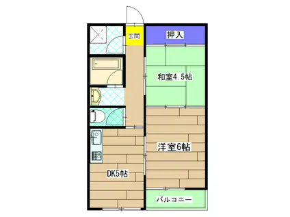 六角シティーハイツ(2DK/3階)の間取り写真
