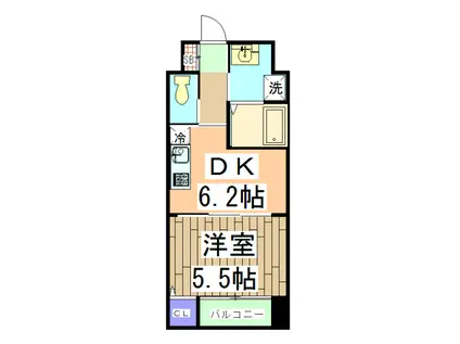 リノフラッツ(1DK/2階)の間取り写真