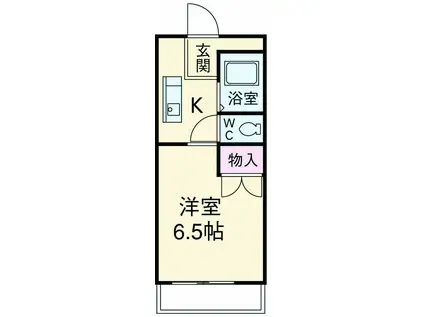 ピアコーポ(1K/2階)の間取り写真