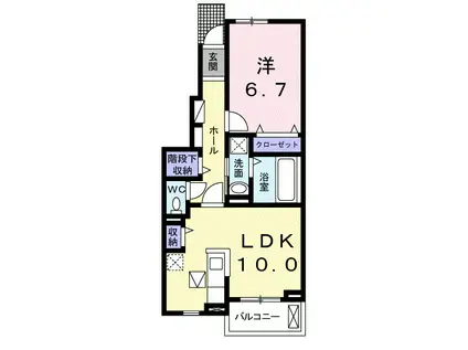 浄雲クワトロ(1LDK/1階)の間取り写真