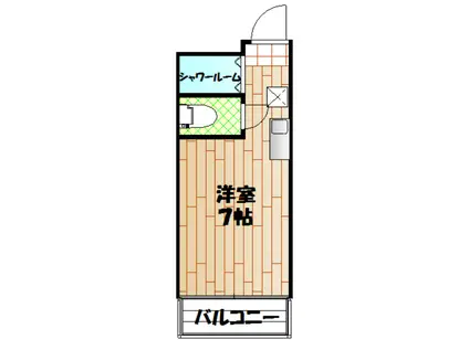 キャメロット相模大野(ワンルーム/1階)の間取り写真