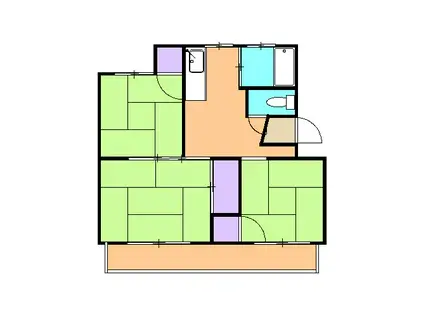 堀池マンションB(3DK/3階)の間取り写真