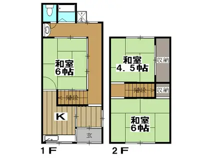 大枝西長町貸家(3K)の間取り写真