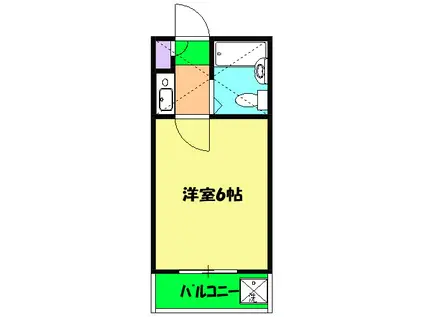 フレンドリーコーポ堰(1K/2階)の間取り写真