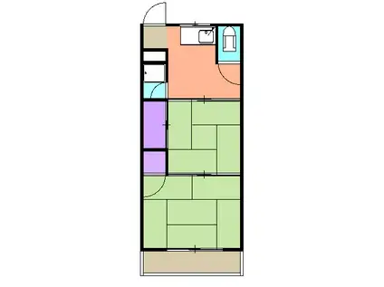 第一クヌギバシコーポ(2K/2階)の間取り写真