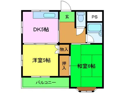 ISE伊勢綾園7703C棟(2DK/3階)の間取り写真