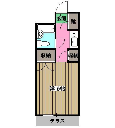 第2キクヤビル(ワンルーム/1階)の間取り写真
