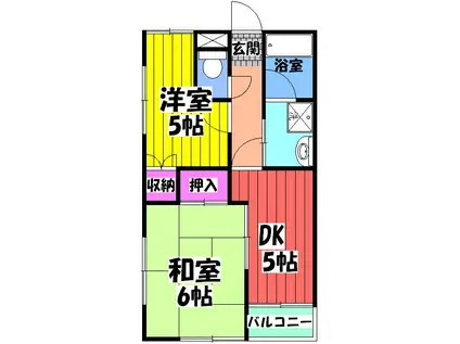 ダイドービル(2DK/2階)の間取り写真