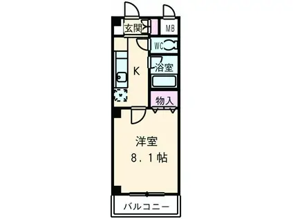 エリカ3(1K/3階)の間取り写真