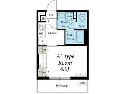 リブリ・LIBERTAS(1K/3階)の間取り写真