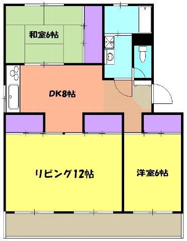 ウィステリアリンデ瓦場(3DK/2階)の間取り写真