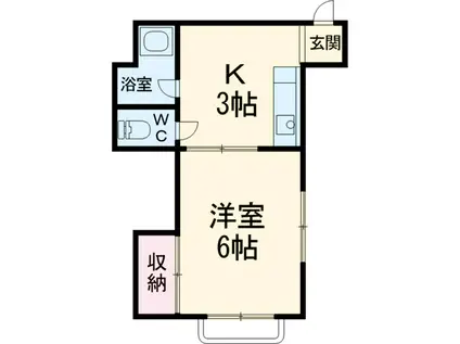 ノースハイム津田(1K/2階)の間取り写真