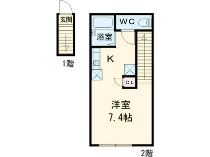 バーミープレイス西国分寺Ⅱ(ワンルーム/2階)の間取り写真