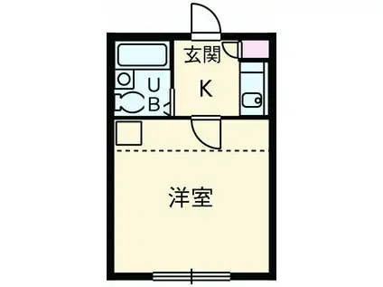 プラザ・ドゥ・エクセラ(ワンルーム/2階)の間取り写真