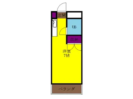 エクレール東林間2番館(1K/2階)の間取り写真