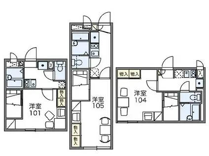 レオパレス城内(1K/2階)の間取り写真