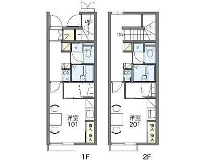 レオパレス好光Ⅲ(1K/2階)の間取り写真