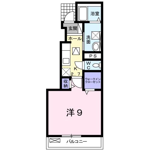 ファイン(1K/1階)の間取り写真