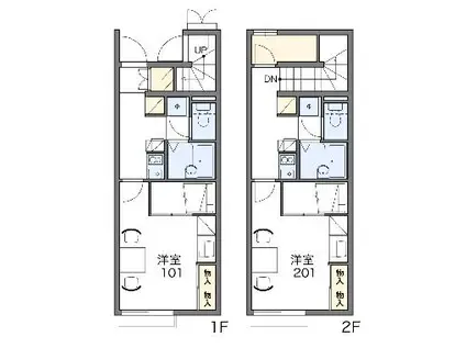 レオパレス上渡津(1K/2階)の間取り写真