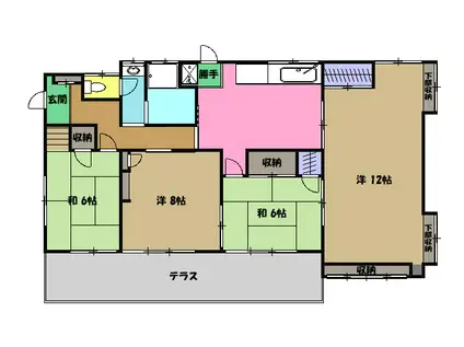 京王電鉄高尾線 京王片倉駅 徒歩6分 1階建 築54年(4DK)の間取り写真