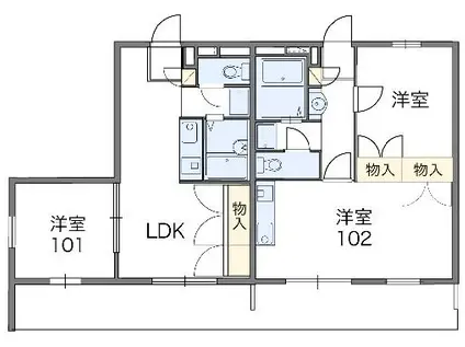 レオパレスナカノ(1DK/2階)の間取り写真