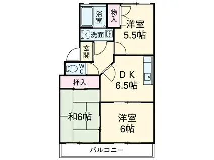 サンジェイド(3DK/1階)の間取り写真