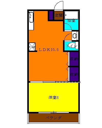 ドエル相模原(1LDK/2階)の間取り写真