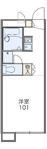 レオパレスウエストⅡ(1K/2階)の間取り写真