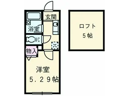 ホワイトコート(1K/2階)の間取り写真