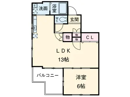 泉ロイヤルビル(1LDK/4階)の間取り写真