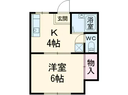 アネックス1(1K/2階)の間取り写真