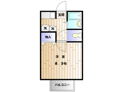 ビューメゾン相模大野(1K/1階)の間取り写真