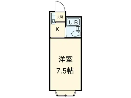 プラリネットハイツ(ワンルーム/1階)の間取り写真