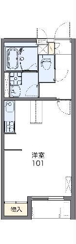 レオネクストステラⅢ(1K/1階)の間取り写真