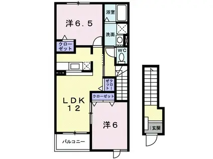セレノ・カーサ・S Ⅱ(2LDK/2階)の間取り写真