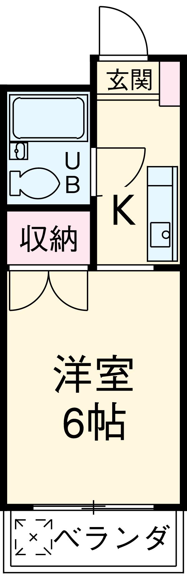 サンハイム・大沢(1K/3階)の間取り写真
