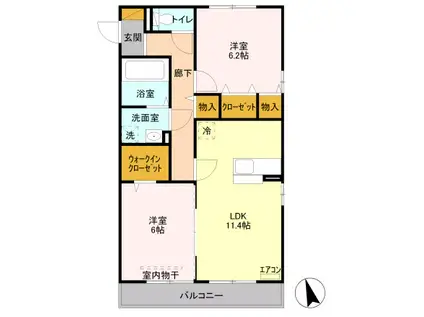 エーデルハイム(2LDK/3階)の間取り写真