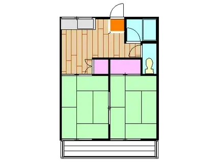 コーポ青山(2DK/2階)の間取り写真