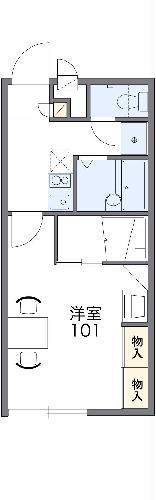 レオパレス桜HILLS(1K/1階)の間取り写真