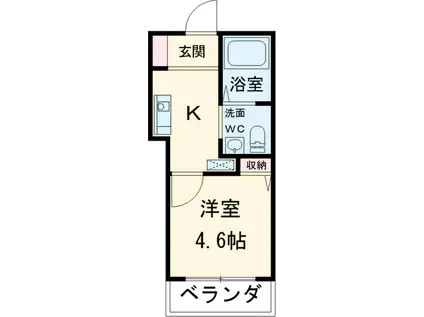 ブライトアンジュ(1K/1階)の間取り写真