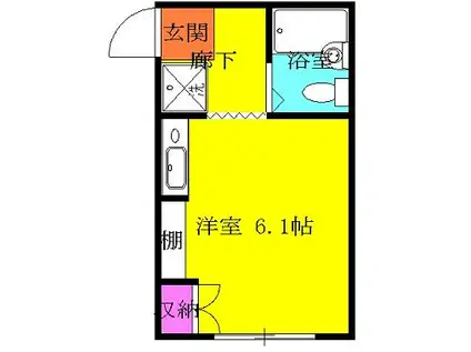 グリーンハウス(1K/2階)の間取り写真