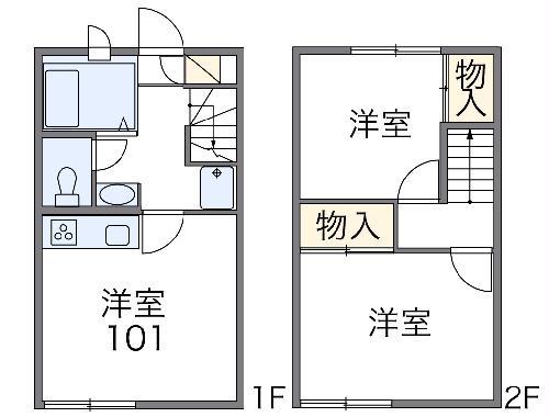 レオパレスMOUIRIS壱番館(2DK/1階)の間取り写真