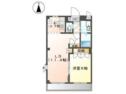 エーデルハイム4(1LDK/1階)の間取り写真