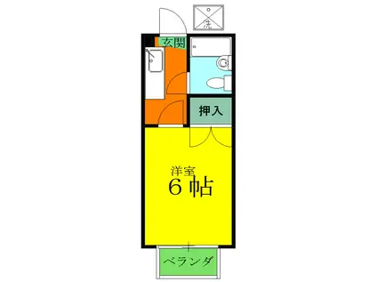 コンチェルトハイツA(1K/2階)の間取り写真