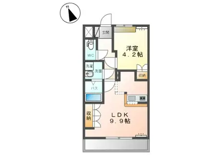 アザレア(1LDK/2階)の間取り写真