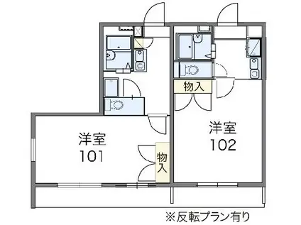 レオパレスリバティ・タカ(1K/2階)の間取り写真