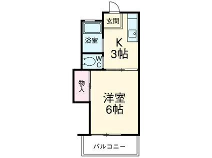 コーポひかり(1K/2階)の間取り写真