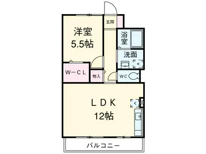 サクセスⅡ(1LDK/3階)の間取り写真