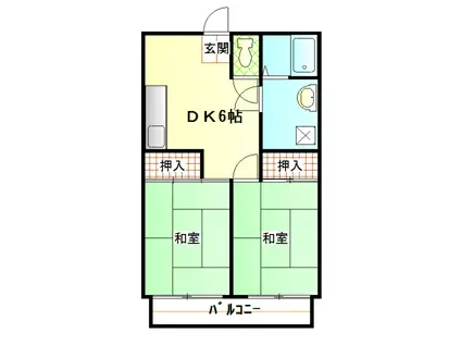 ガーベラマンション汐入(2DK/3階)の間取り写真